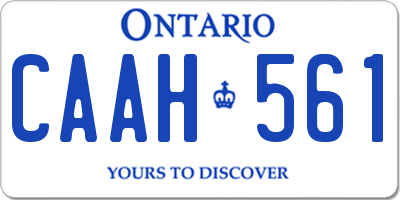 ON license plate CAAH561