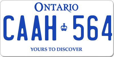 ON license plate CAAH564