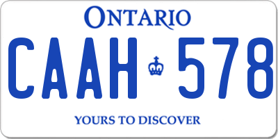 ON license plate CAAH578