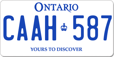 ON license plate CAAH587