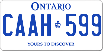 ON license plate CAAH599