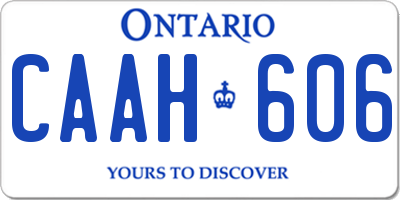 ON license plate CAAH606