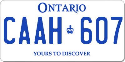 ON license plate CAAH607