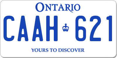 ON license plate CAAH621