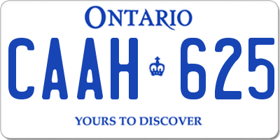 ON license plate CAAH625