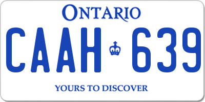 ON license plate CAAH639