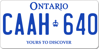 ON license plate CAAH640