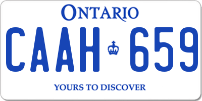 ON license plate CAAH659