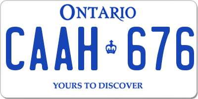 ON license plate CAAH676