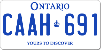 ON license plate CAAH691