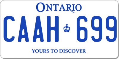 ON license plate CAAH699