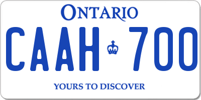 ON license plate CAAH700