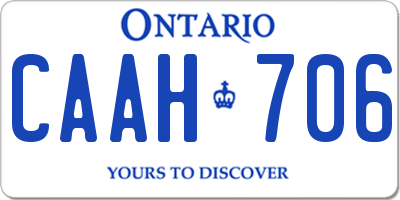 ON license plate CAAH706