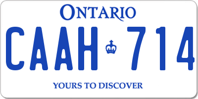 ON license plate CAAH714