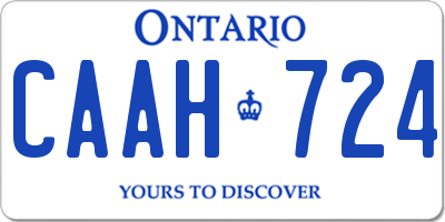 ON license plate CAAH724