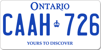 ON license plate CAAH726