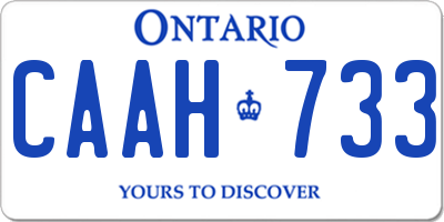 ON license plate CAAH733