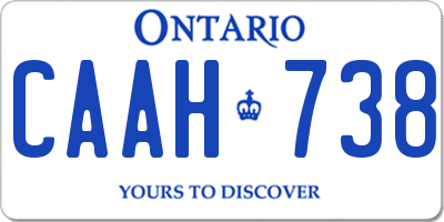 ON license plate CAAH738