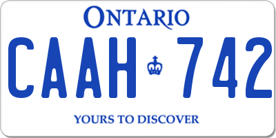 ON license plate CAAH742