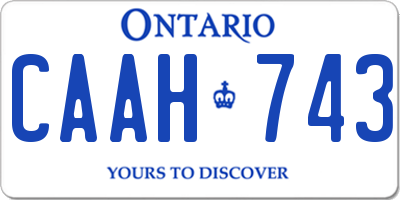 ON license plate CAAH743