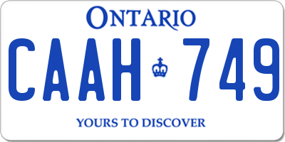 ON license plate CAAH749