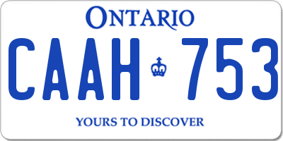 ON license plate CAAH753