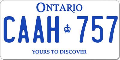 ON license plate CAAH757