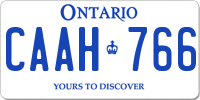 ON license plate CAAH766