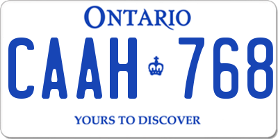 ON license plate CAAH768