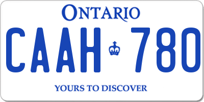 ON license plate CAAH780