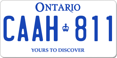 ON license plate CAAH811