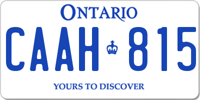 ON license plate CAAH815