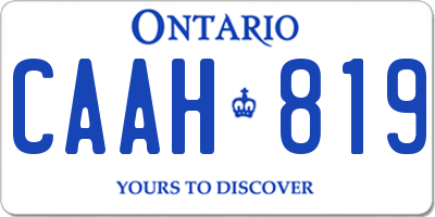 ON license plate CAAH819