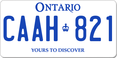 ON license plate CAAH821