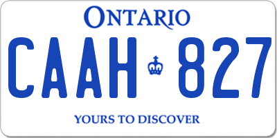 ON license plate CAAH827