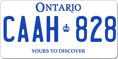 ON license plate CAAH828