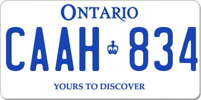 ON license plate CAAH834