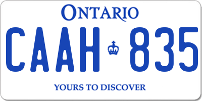 ON license plate CAAH835