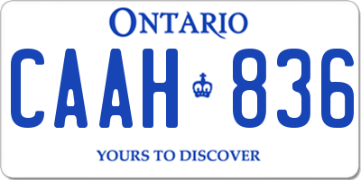 ON license plate CAAH836