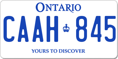 ON license plate CAAH845