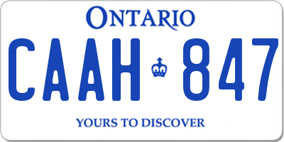 ON license plate CAAH847