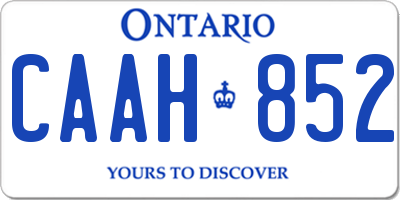 ON license plate CAAH852