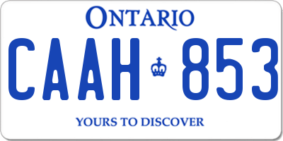 ON license plate CAAH853