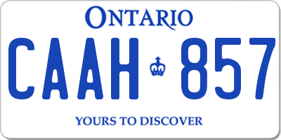 ON license plate CAAH857