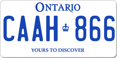 ON license plate CAAH866