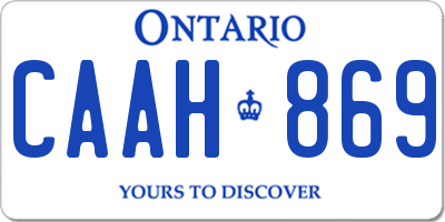 ON license plate CAAH869