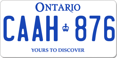 ON license plate CAAH876