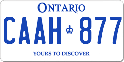 ON license plate CAAH877