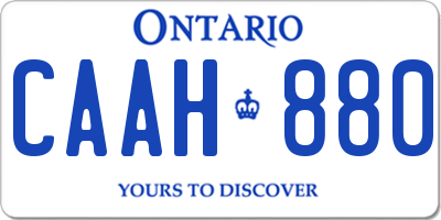 ON license plate CAAH880