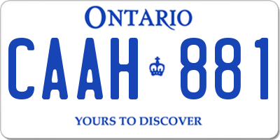 ON license plate CAAH881